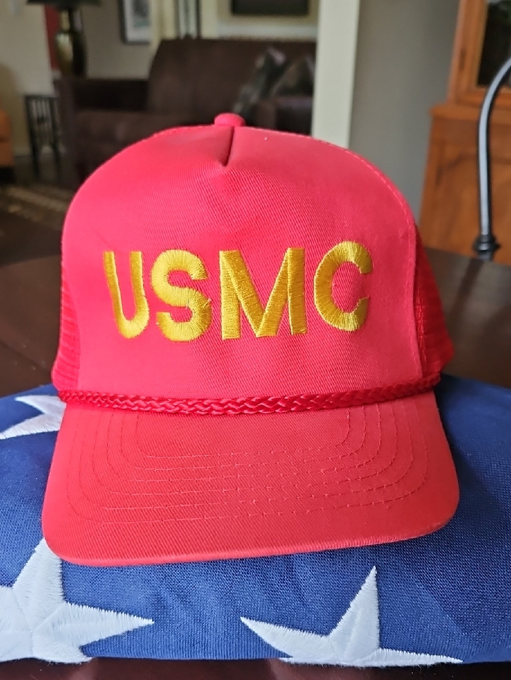 Oorah! United States Marine Corps 'USMC' Cap w Goldtone Embroidery Men - Women